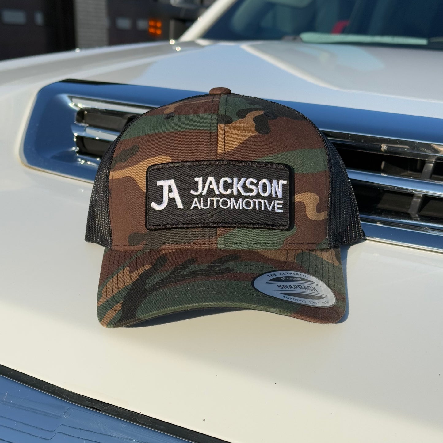 JA Camo Embroidered Snapback Trucker Hat