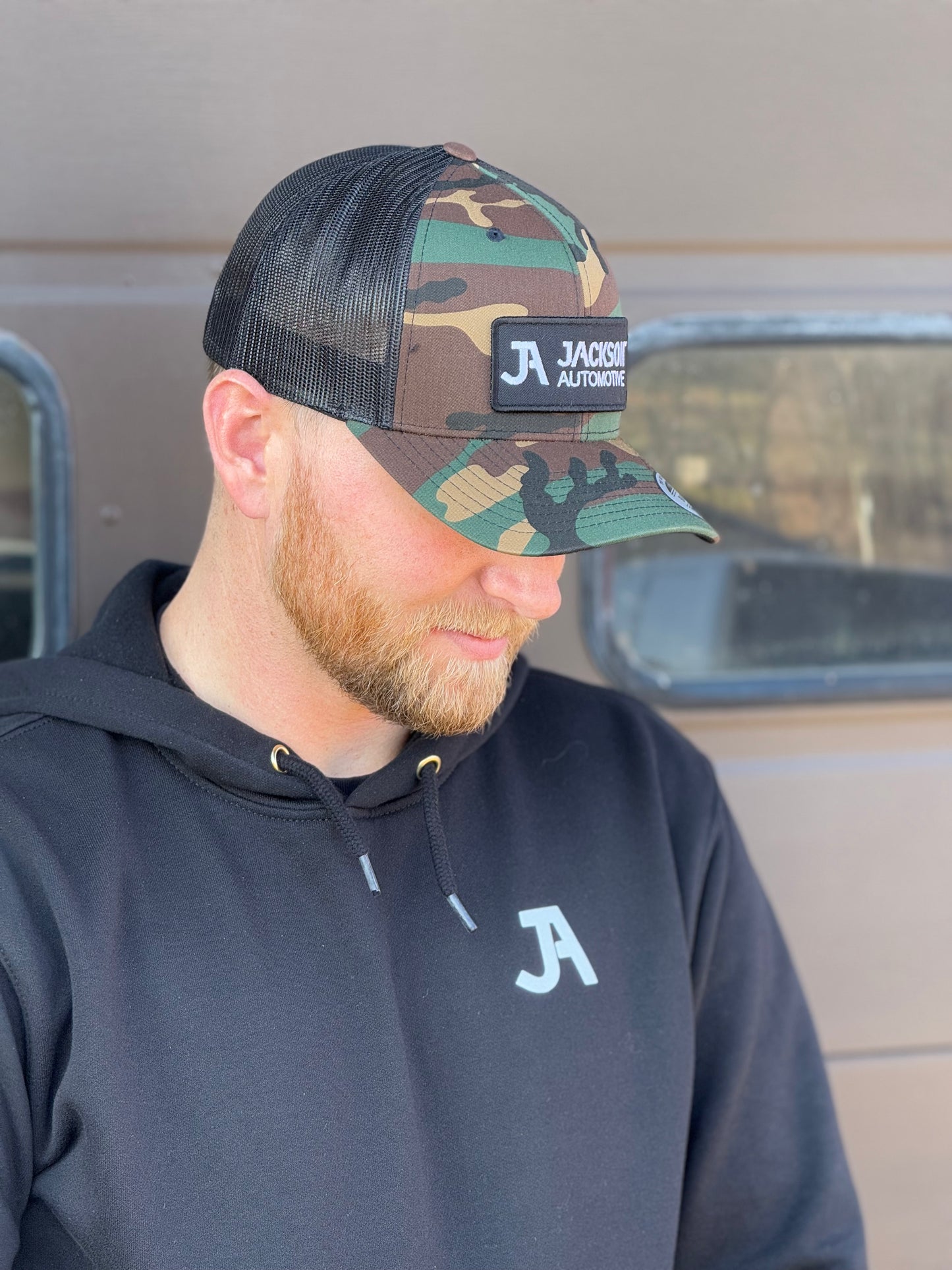 JA Camo Embroidered Snapback Trucker Hat