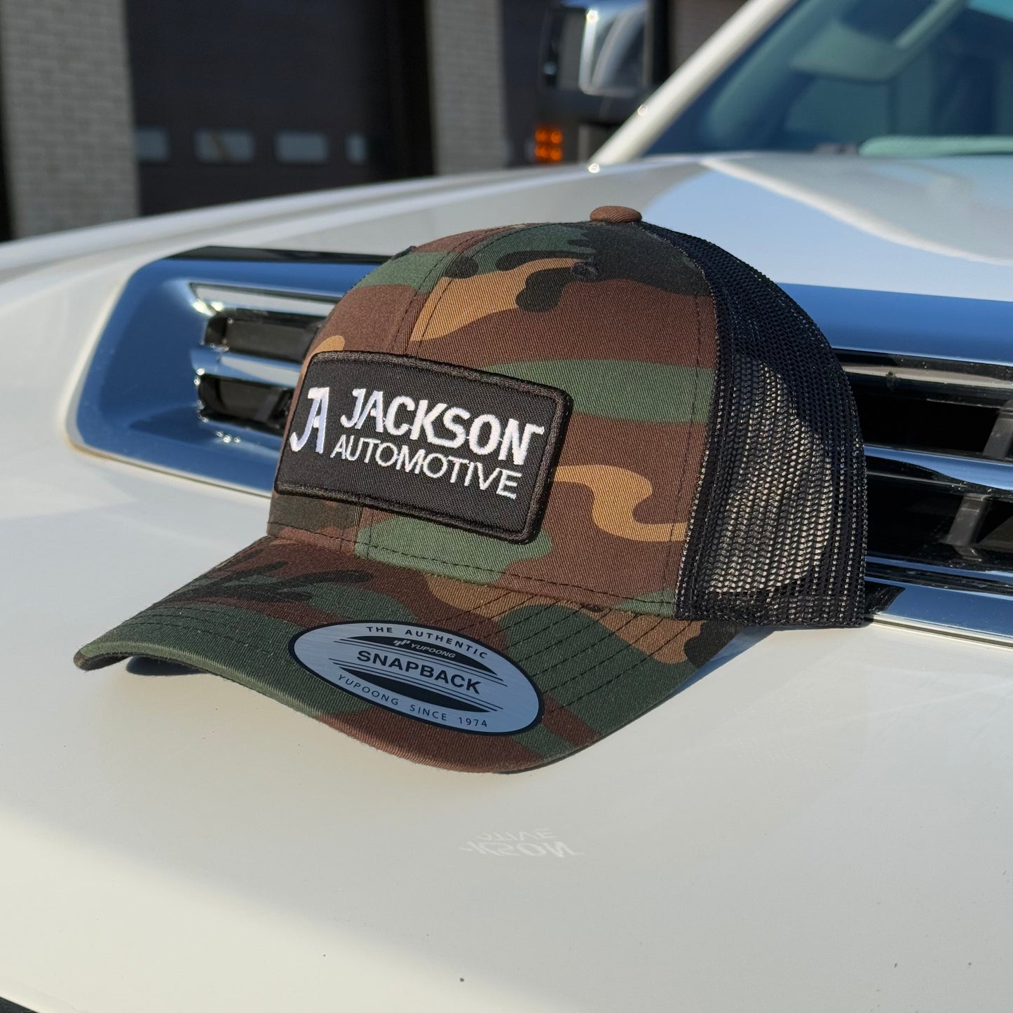 JA Camo Embroidered Snapback Trucker Hat