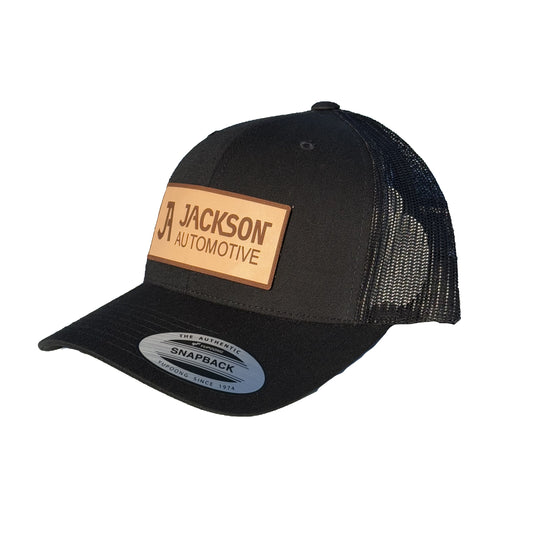 JA Leather Patch Snapback Trucker Hat
