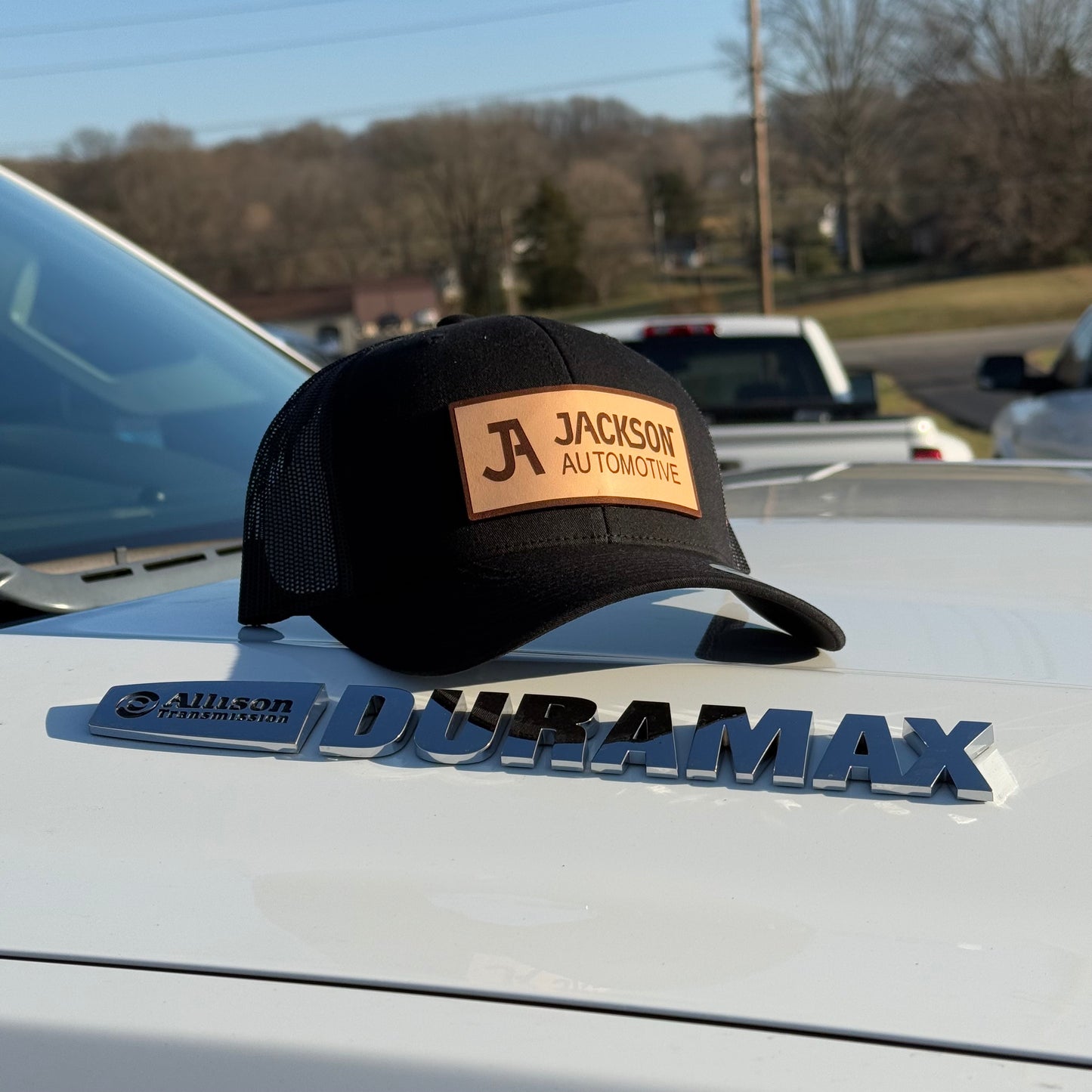 JA Leather Patch Snapback Trucker Hat